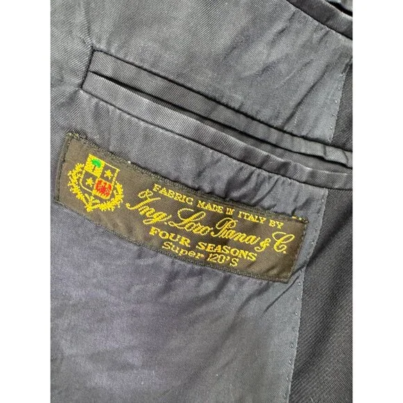 Loro Piana Faconnable Blazer Sport Coat 50R Navy Blue 2 Button Double Vent - Picture 4 of 12